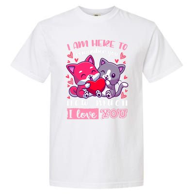 Valentine's Day Couple Pajama Cats With Heart And Saying Meaningful Gift Garment-Dyed Heavyweight T-Shirt