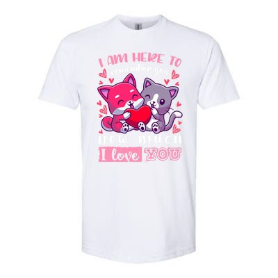 Valentine's Day Couple Pajama Cats With Heart And Saying Meaningful Gift Softstyle CVC T-Shirt