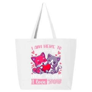 Valentine's Day Couple Pajama Cats With Heart And Saying Meaningful Gift 25L Jumbo Tote