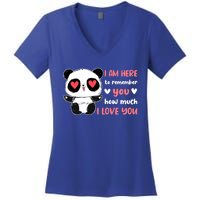 Valentine's Day Couples Saying Love Panda Pajama Meaningful Gift Women's V-Neck T-Shirt