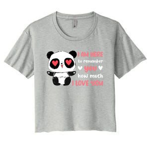 Valentine's Day Couples Saying Love Panda Pajama Meaningful Gift Women's Crop Top Tee