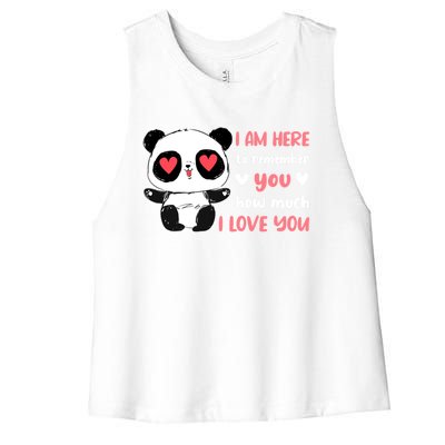 Valentine's Day Couples Saying Love Panda Pajama Meaningful Gift Women's Racerback Cropped Tank