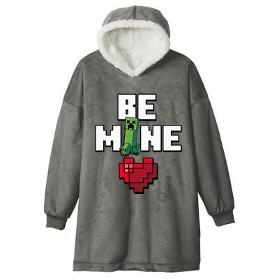 Valentines Day Creeper Be Mine Heart Hooded Wearable Blanket