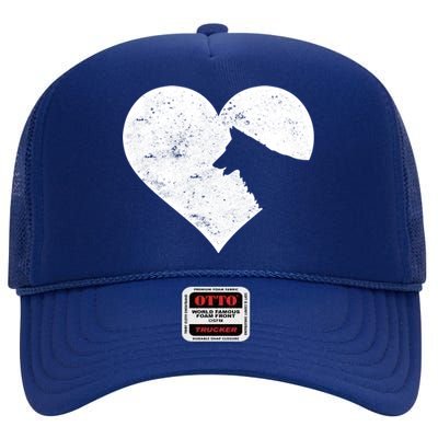 Valentine's Day Cute Ger Shepherd Dog Lover Dog Mom Dad Gift High Crown Mesh Back Trucker Hat