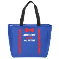 Valentines Day Custome Archery Is My Valentine For Him Funny Gift Zip Tote Bag