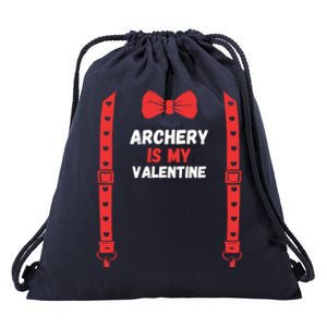 Valentines Day Custome Archery Is My Valentine For Him Funny Gift Drawstring Bag