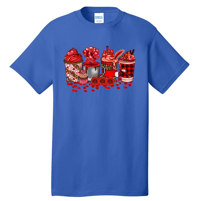 Valentines Day Coffee Valentine Latte Funny Gift Tall T-Shirt