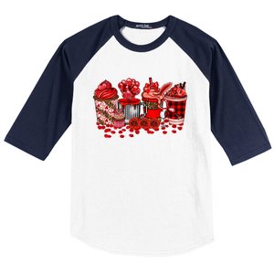 Valentines Day Coffee Valentine Latte Funny Gift Baseball Sleeve Shirt