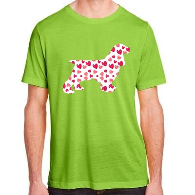 Valentines Day Cocker Spaniel Hearts Puppy Dog Lover Adult ChromaSoft Performance T-Shirt