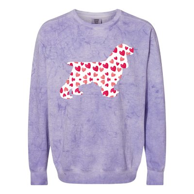 Valentines Day Cocker Spaniel Hearts Puppy Dog Lover Colorblast Crewneck Sweatshirt