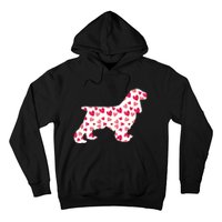 Valentines Day Cocker Spaniel Hearts Puppy Dog Lover Hoodie