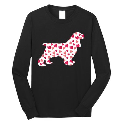 Valentines Day Cocker Spaniel Hearts Puppy Dog Lover Long Sleeve Shirt