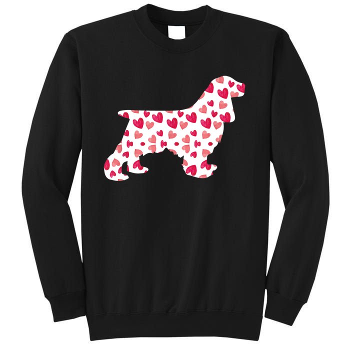 Valentines Day Cocker Spaniel Hearts Puppy Dog Lover Sweatshirt