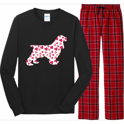 Valentines Day Cocker Spaniel Hearts Puppy Dog Lover Long Sleeve Pajama Set