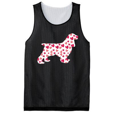 Valentines Day Cocker Spaniel Hearts Puppy Dog Lover Mesh Reversible Basketball Jersey Tank