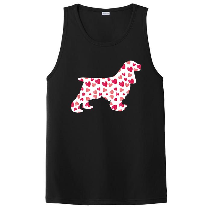 Valentines Day Cocker Spaniel Hearts Puppy Dog Lover PosiCharge Competitor Tank