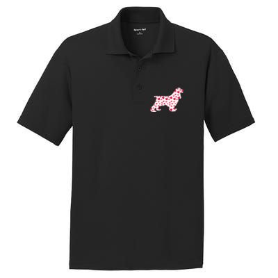 Valentines Day Cocker Spaniel Hearts Puppy Dog Lover PosiCharge RacerMesh Polo