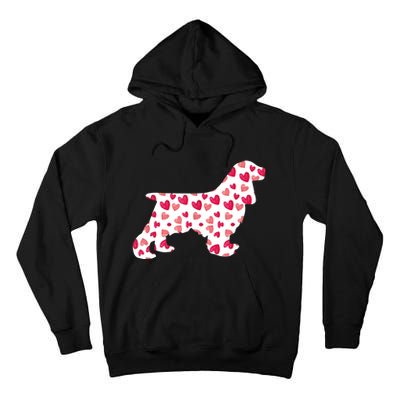 Valentines Day Cocker Spaniel Hearts Puppy Dog Lover Tall Hoodie