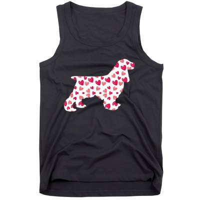 Valentines Day Cocker Spaniel Hearts Puppy Dog Lover Tank Top