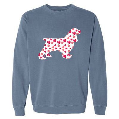 Valentines Day Cocker Spaniel Hearts Puppy Dog Lover Garment-Dyed Sweatshirt