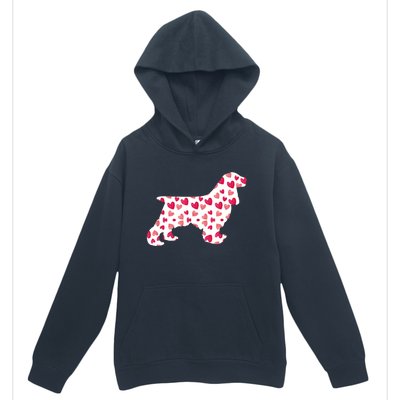 Valentines Day Cocker Spaniel Hearts Puppy Dog Lover Urban Pullover Hoodie