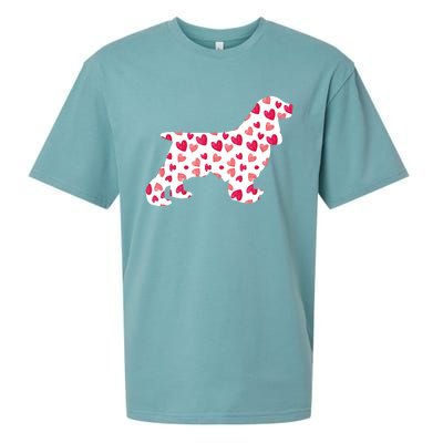 Valentines Day Cocker Spaniel Hearts Puppy Dog Lover Sueded Cloud Jersey T-Shirt