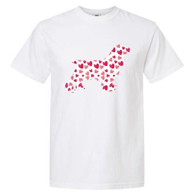 Valentines Day Cocker Spaniel Hearts Puppy Dog Lover Garment-Dyed Heavyweight T-Shirt