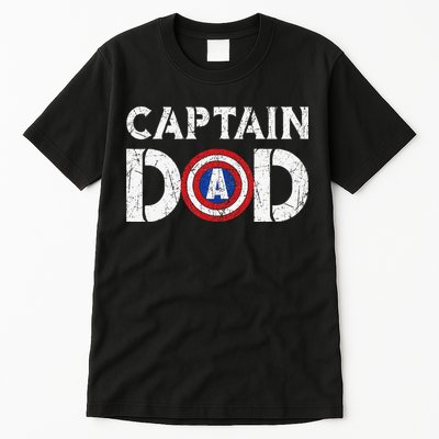 Vintage Dad Captain American Flag Father Day Gift Tall T-Shirt