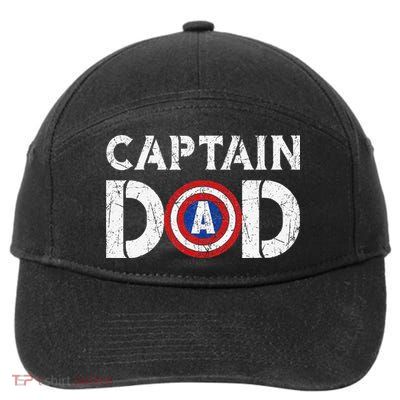 Vintage Dad Captain American Flag Father Day Gift 7-Panel Snapback Hat