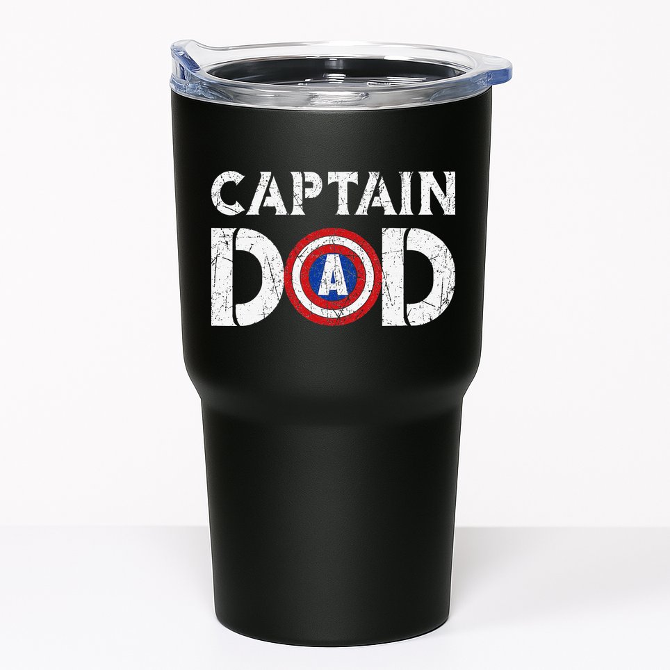 Vintage Dad Captain American Flag Father Day Gift Tumbler