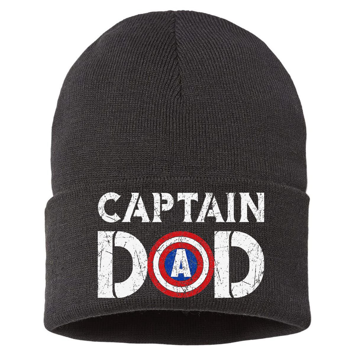 Vintage Dad Captain American Flag Father Day Gift Sustainable Knit Beanie