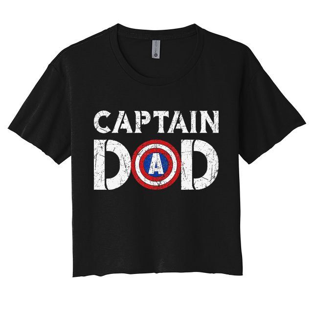 Vintage Dad Captain American Flag Father Day Gift Crop Top