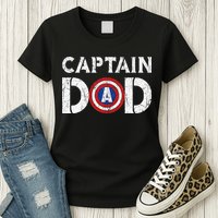 Vintage Dad Captain American Flag Father Day Gift Womens T-Shirt
