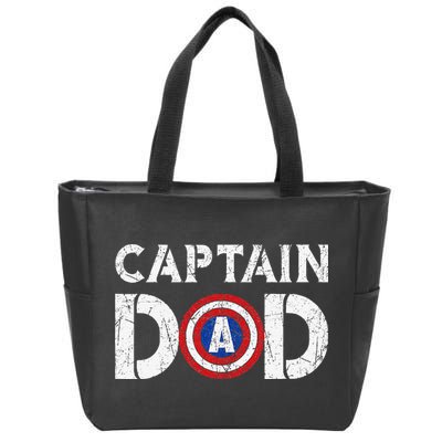 Vintage Dad Captain American Flag Father Day Gift Zip Tote Bag