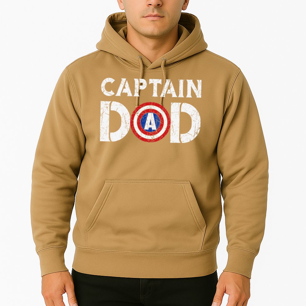 Vintage Dad Captain American Flag Father Day Gift Hoodie