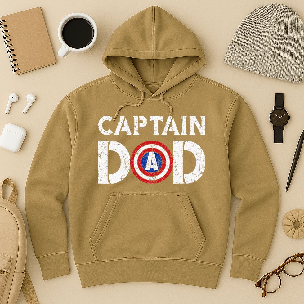 Vintage Dad Captain American Flag Father Day Gift Hoodie