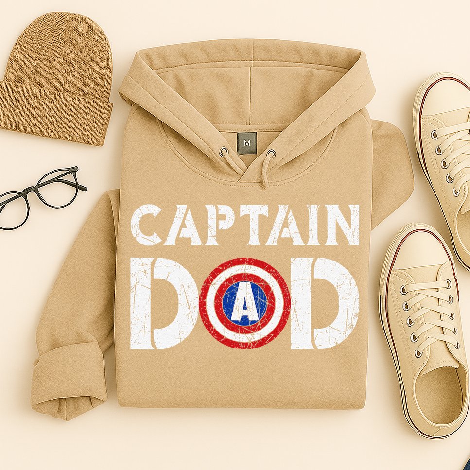 Vintage Dad Captain American Flag Father Day Gift Hoodie