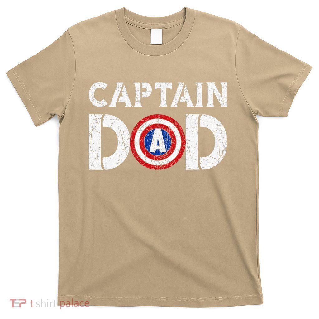 Vintage Dad Captain American Flag Father Day Gift T-Shirt