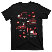 Valentines Day Construction Trucks Funny T-Shirt