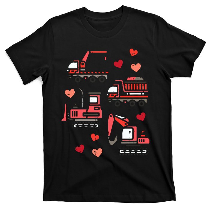 Valentines Day Construction Trucks Funny T-Shirt