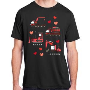 Valentines Day Construction Trucks Funny Adult ChromaSoft Performance T-Shirt