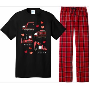 Valentines Day Construction Trucks Funny Pajama Set