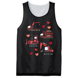 Valentines Day Construction Trucks Funny Mesh Reversible Basketball Jersey Tank