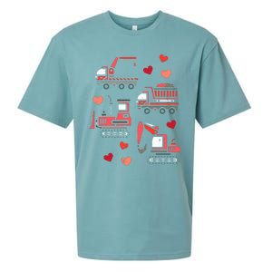 Valentines Day Construction Trucks Funny Sueded Cloud Jersey T-Shirt