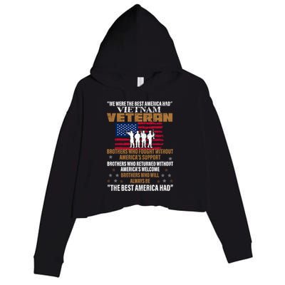 Veterans Day Cute Gift Vietnam Veteran The Best America Had Gift Crop Fleece Hoodie