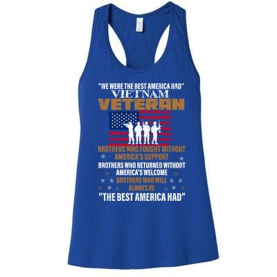 Veterans Day Cute Gift Vietnam Veteran The Best America Had Gift Women's Racerback Tank