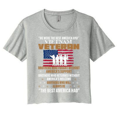 Veterans Day Cute Gift Vietnam Veteran The Best America Had Gift Women's Crop Top Tee