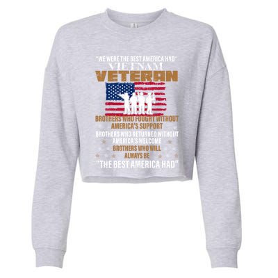 Veterans Day Cute Gift Vietnam Veteran The Best America Had Gift Cropped Pullover Crew