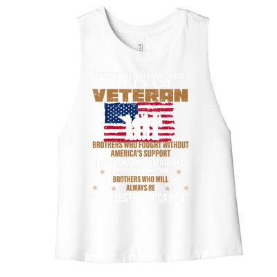 Veterans Day Cute Gift Vietnam Veteran The Best America Had Gift Women's Racerback Cropped Tank