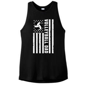 Volleyball Dad Coach Retro American Flag Gift For A Dad Gift Ladies PosiCharge Tri-Blend Wicking Tank